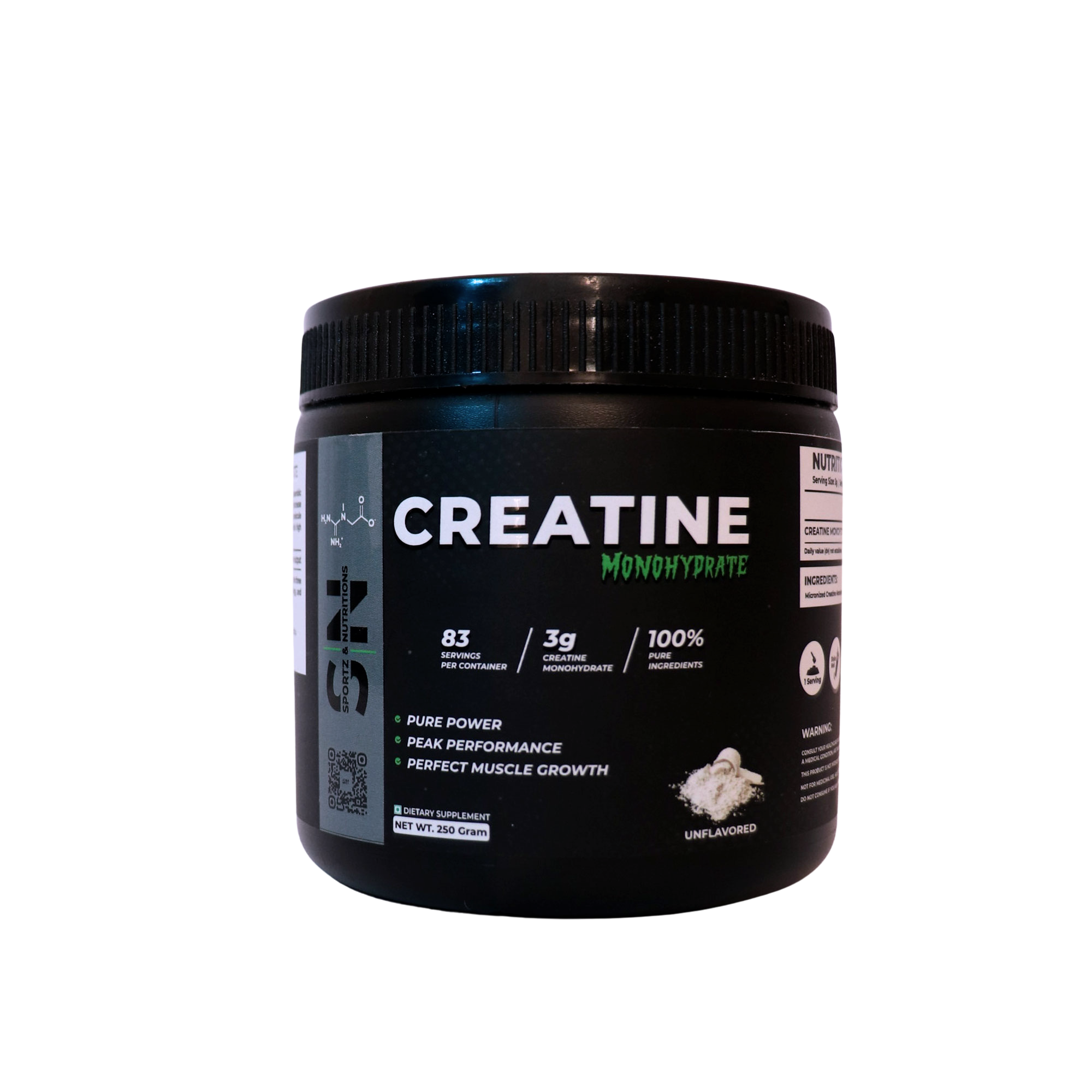 Pure Creatine Monohydrate 250g - Raw & Unflavored